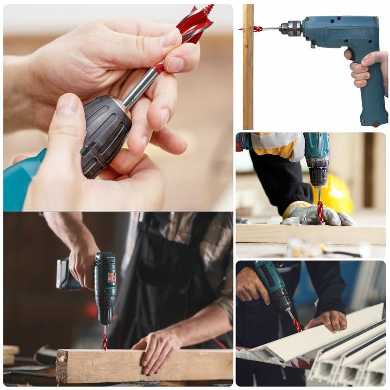 Extended woodworking four-edge drill