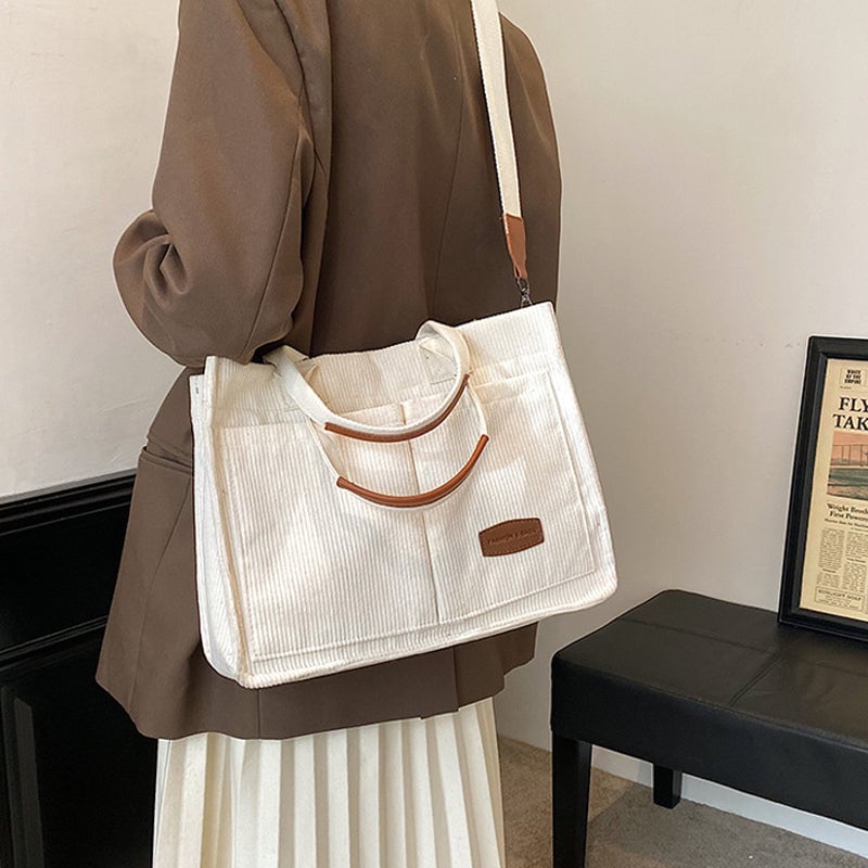 Gestreifte Umhängetasche aus Samt für Frauen