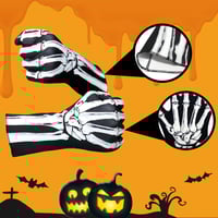 Doppelseitig bedruckte Totenkopf-Handschuhe