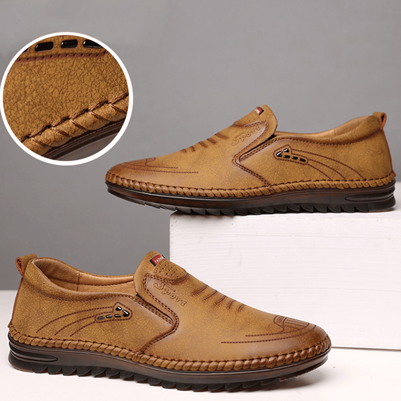 Soft Surface Tendon Sole Hand Sewn Breathable Men's Shoes