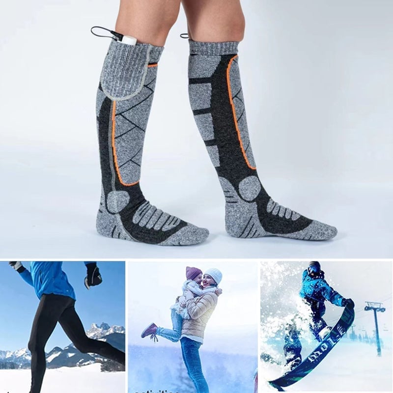 USB Heated Socks with 5000mAh Power Bank