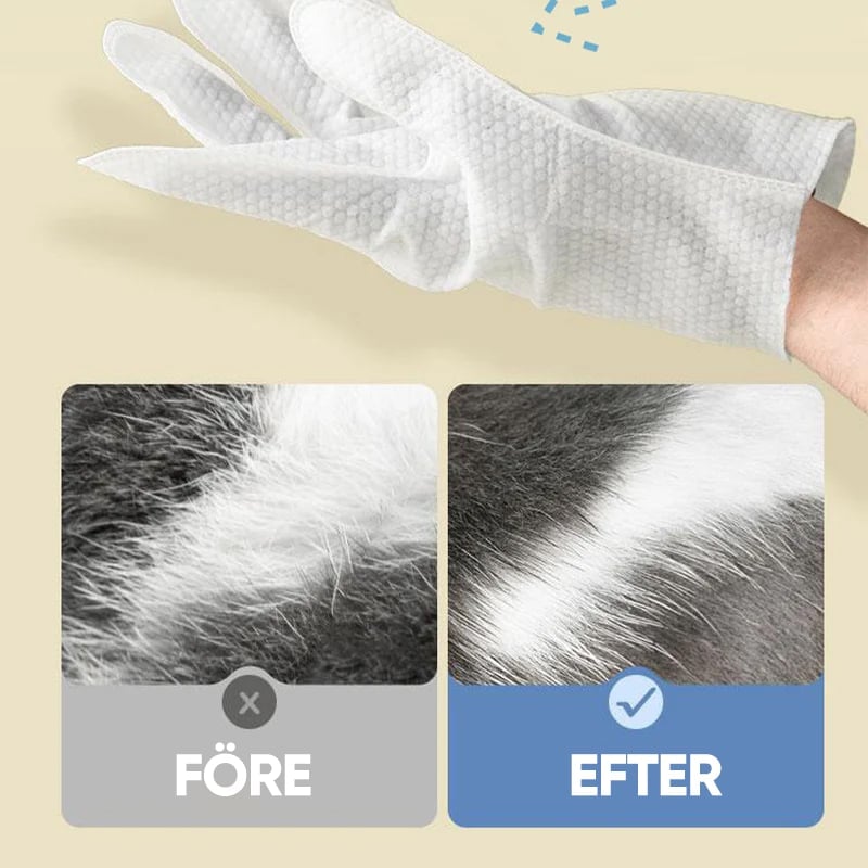 Pet Glove Wipes för Hundar & Katter