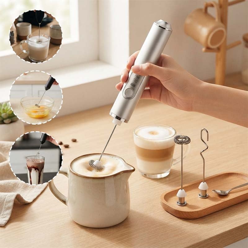 Electric Milk Frother & Egg Beater – 304 Stainless Steel