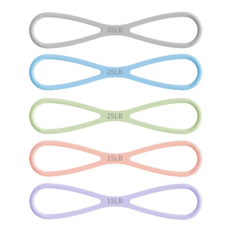 8-Shaped Silicone Resistance Band with Massage Grip
