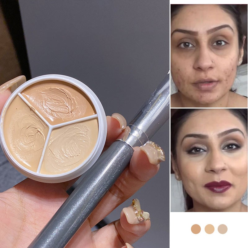 Tri-Color Concealer Palette Covers Acne Marks Donkere kringen