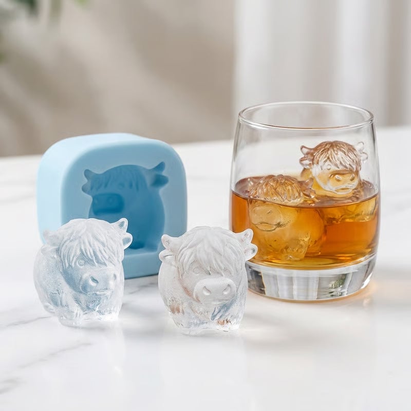 Mini Highland Cow Ice Cube Mold