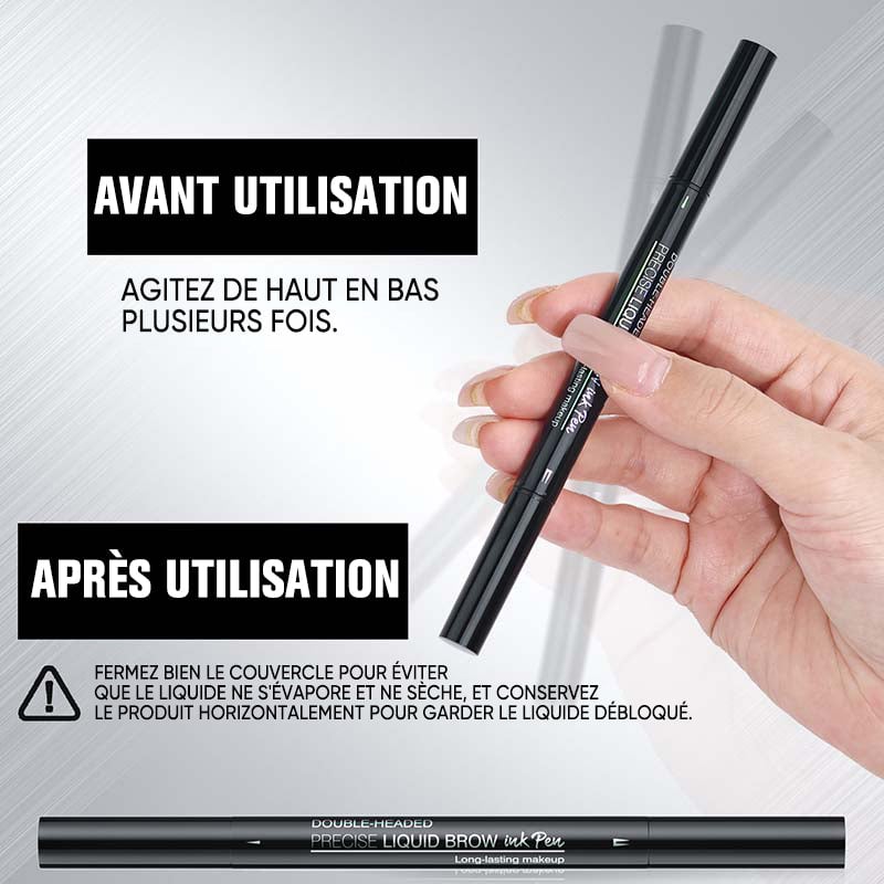 Stylo à sourcils 2 en 1 à double extrémité