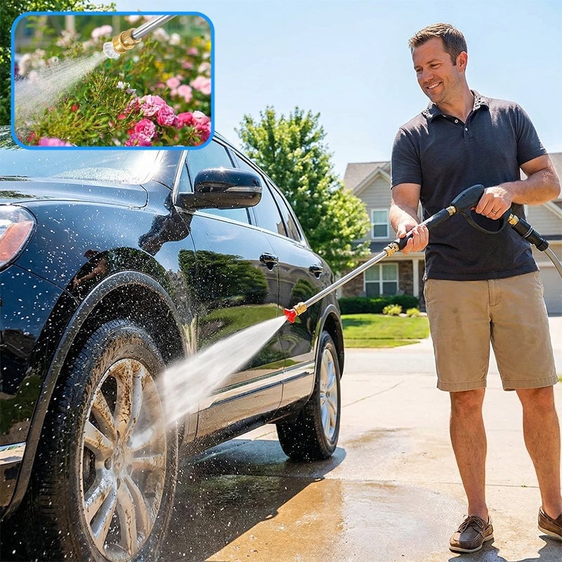 Garden Hose Nozzle High-Pressure Washer with 3 High-Pressure Nozzles