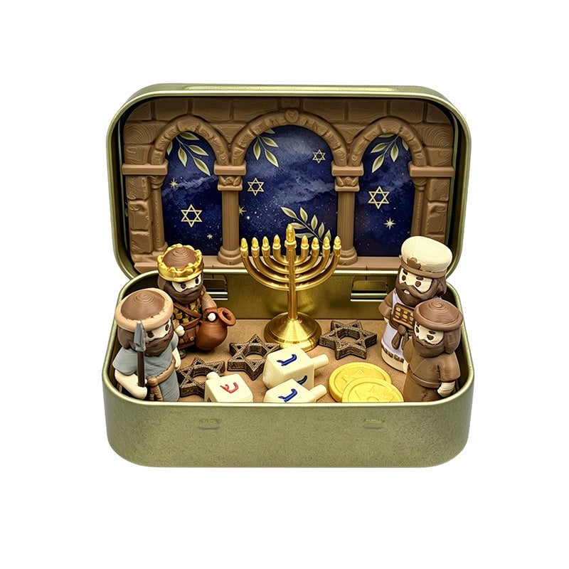 Mini Christmas Nativity Set in Tin Box