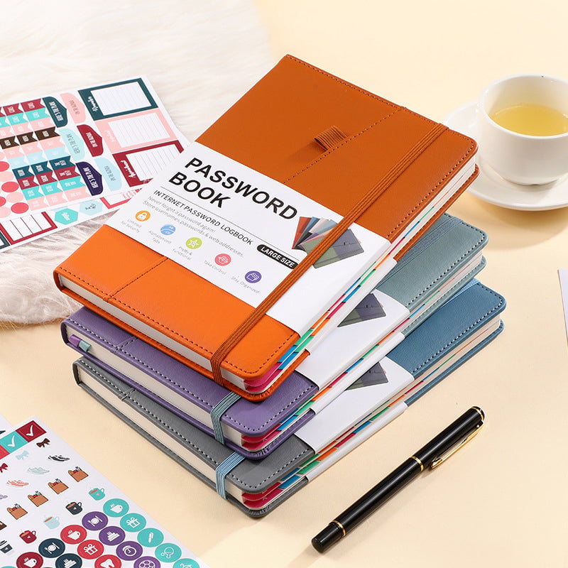 A5 Color-Block Password Notebook