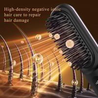 Ceramic Heated Cordless Portable Curling Straightening Brush