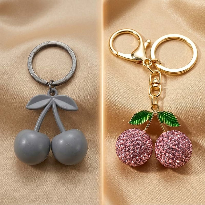 Cherry-Inspired Luxury Keychain Bag Charm