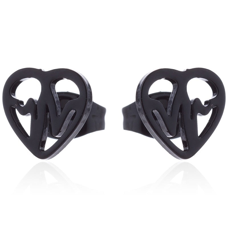 ECG Shaped Stud Earrings