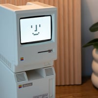1984 Retro-Inspired Cream Digital Alarm Clock