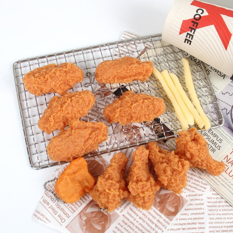 PVC Simulated Chicken Leg Keychain Ornament