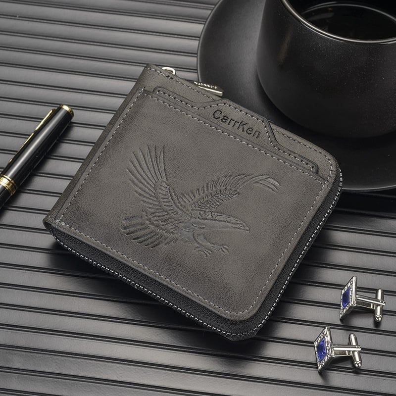 Horizontal Men's Retro Embossed Wallet