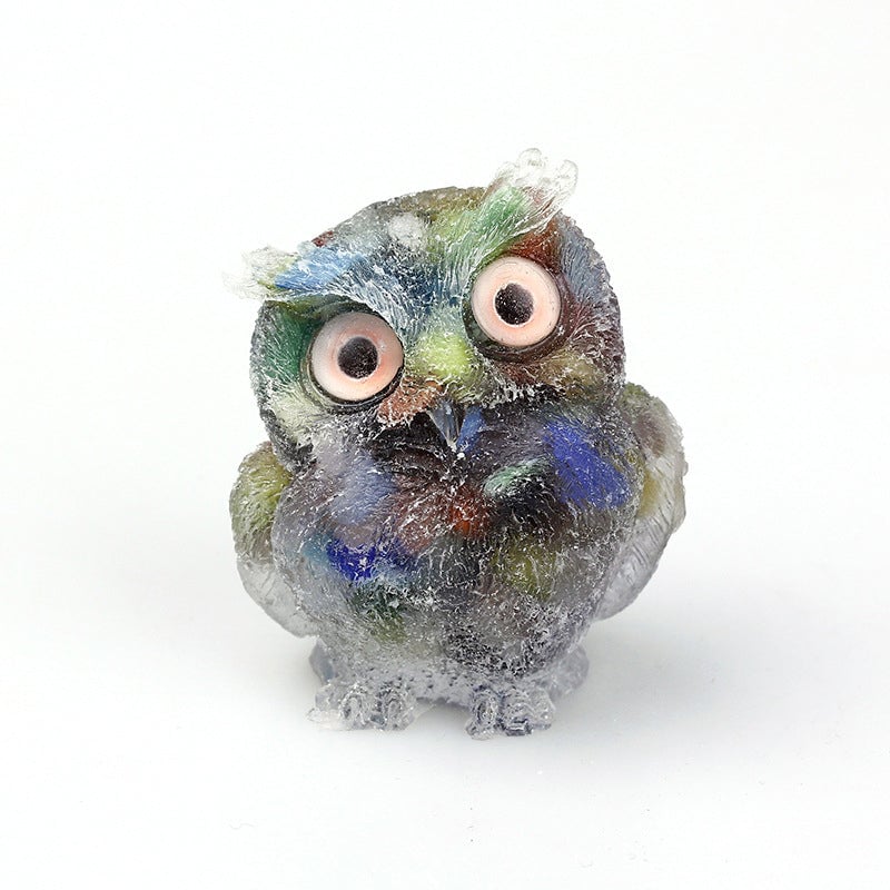 🦉Natural Crystal Gemstone Owl Ornament Home Decor