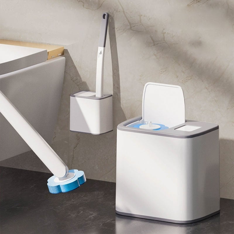 Einweg-Toilettenbürstenset mit austauschbaren Bürstenköpfen