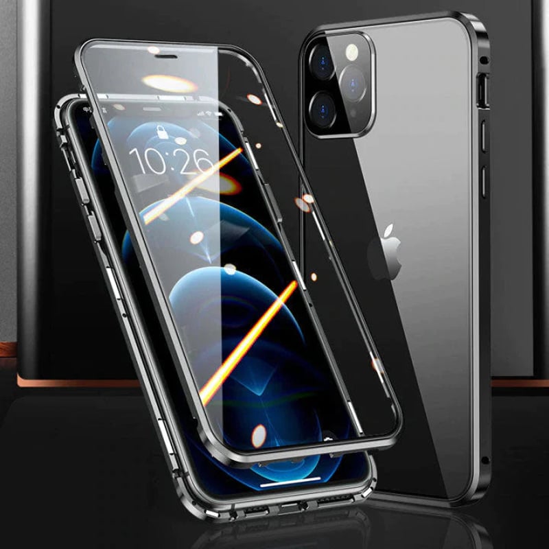 Custodia magnetica per iPhone Vetro temperato a doppio lato