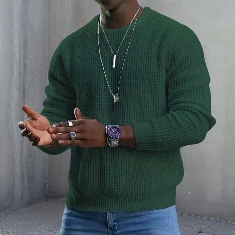Langærmet Pullover-sweater med rund hals