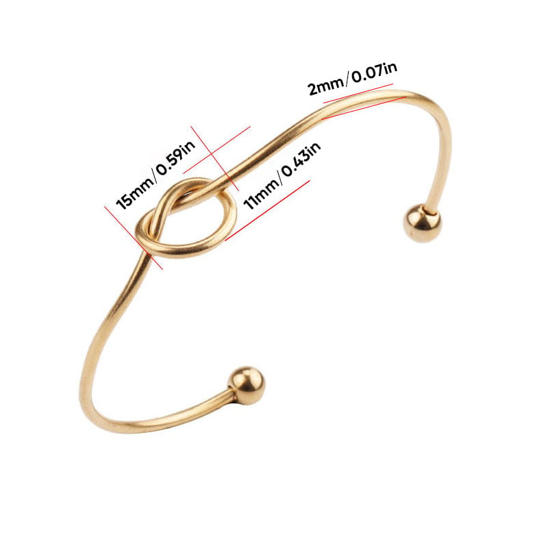 Adjustable Infinity Love Knot Bangle Bracelet