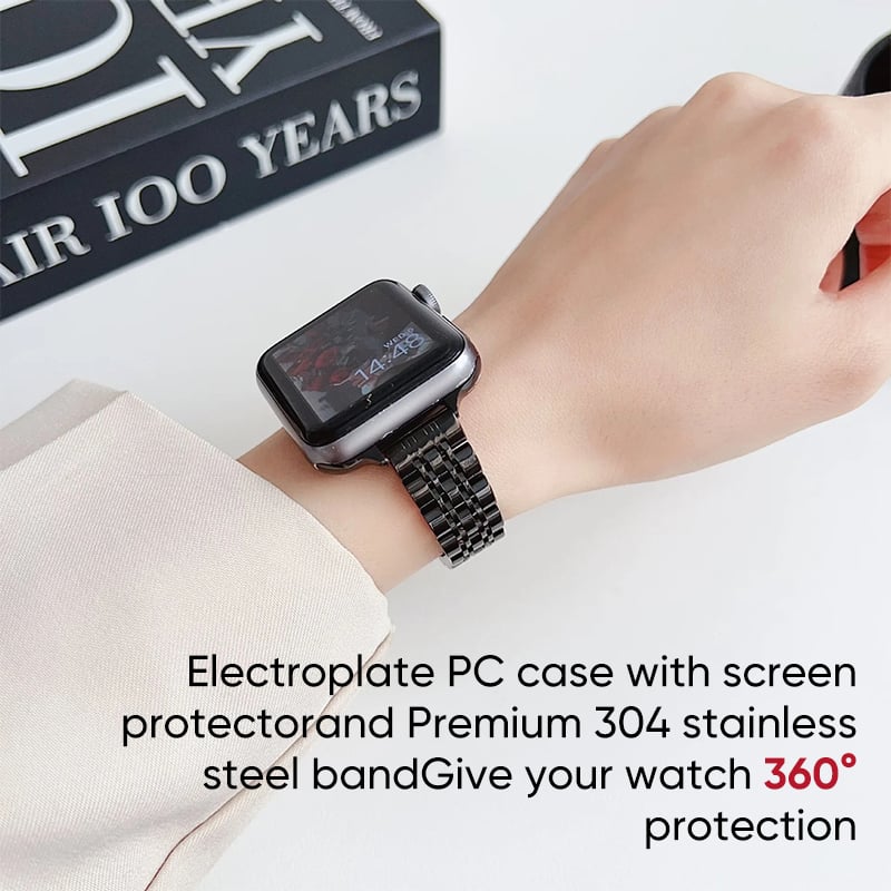 ​​iWatch Butterfly Clasp Metal Case Band