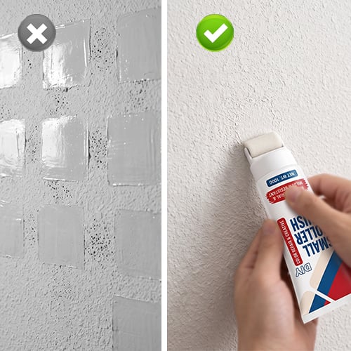 Traditional wall patch compared with roller wall repair