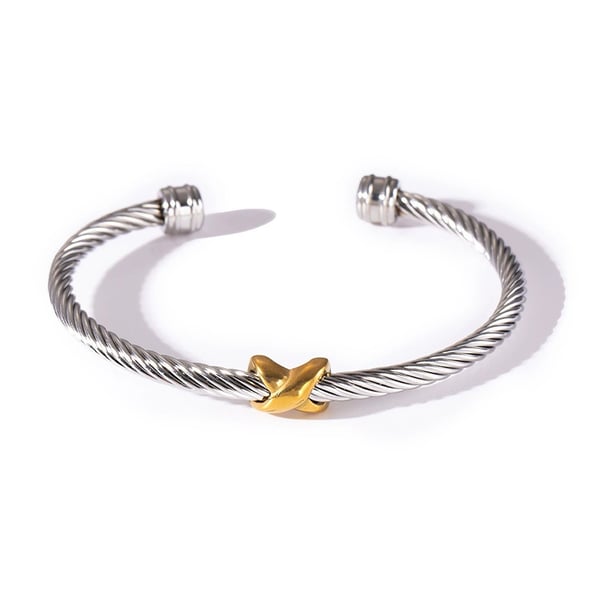 Zweifarbige Armspange mit Knoten-Design