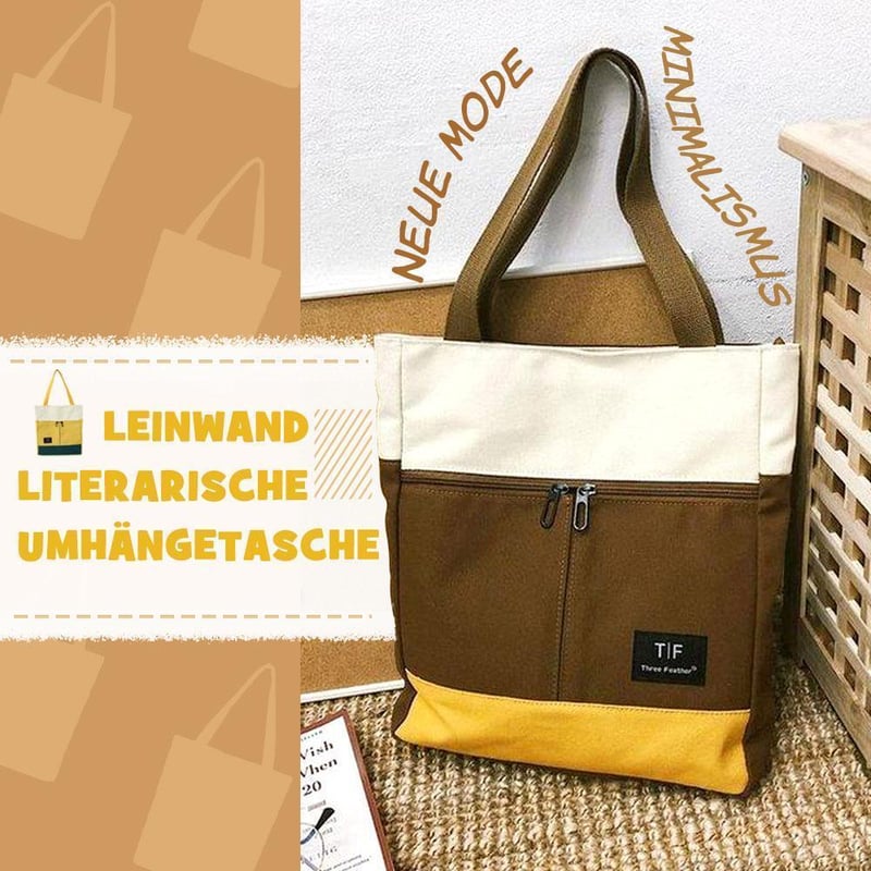 Leinwand Literarische Umhängetasche, Tragbare Handtasche