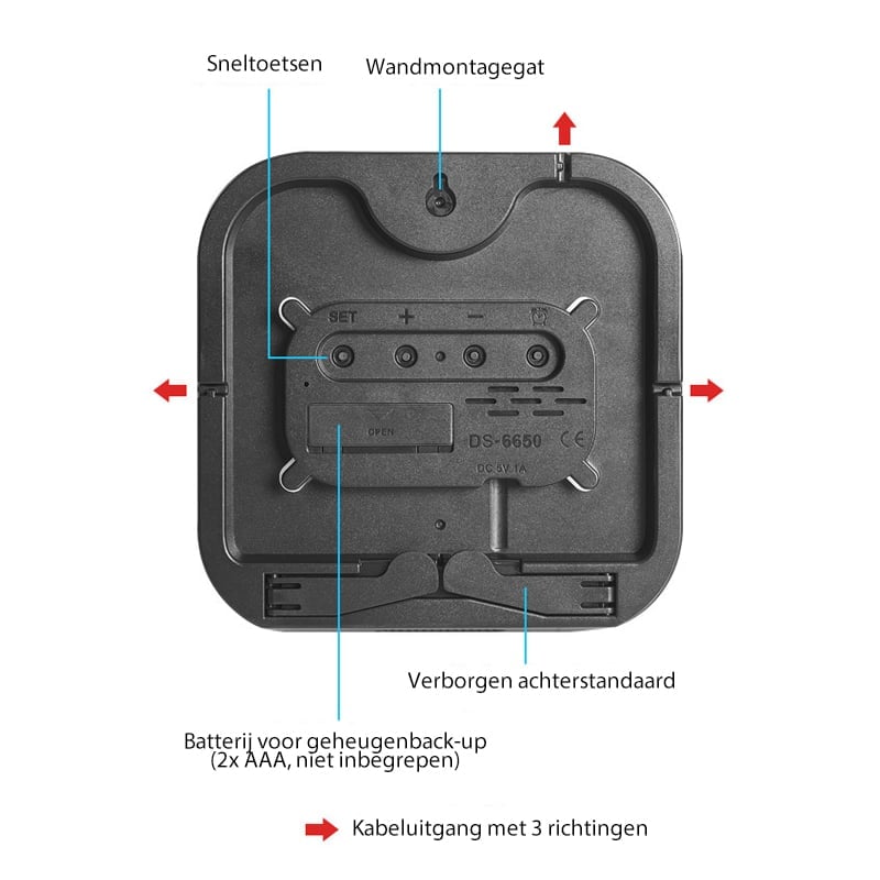 Hangbare, Vrijstaande Vierkante Klok