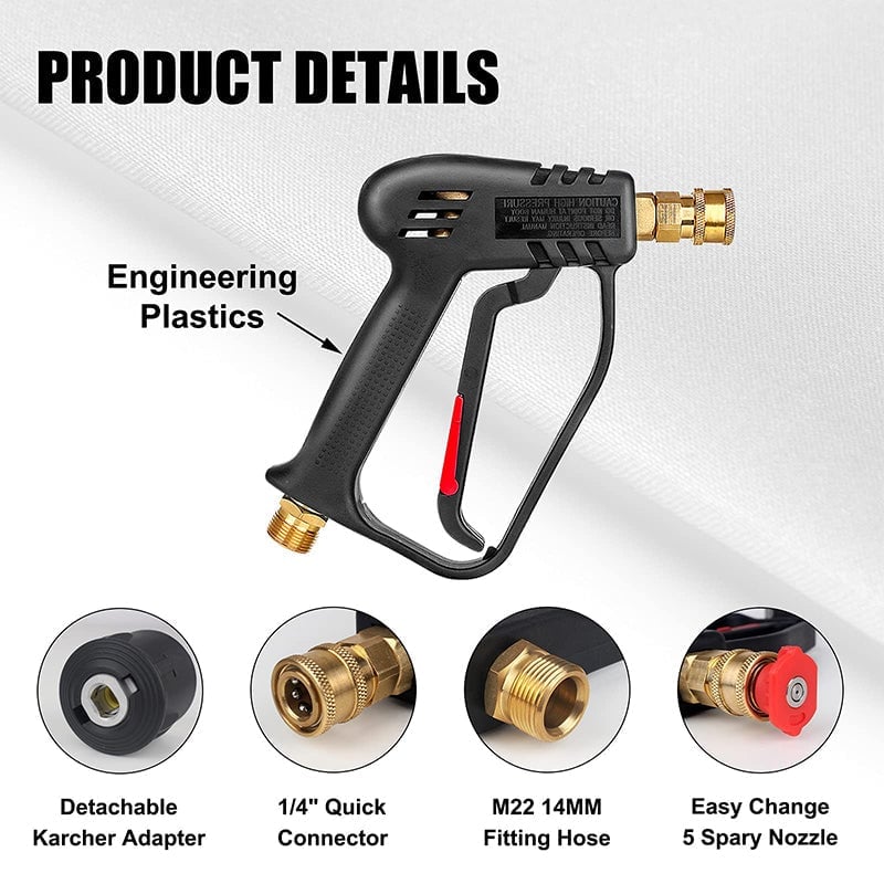 High-Pressure Water Gun with Nozzles for Car Wash
