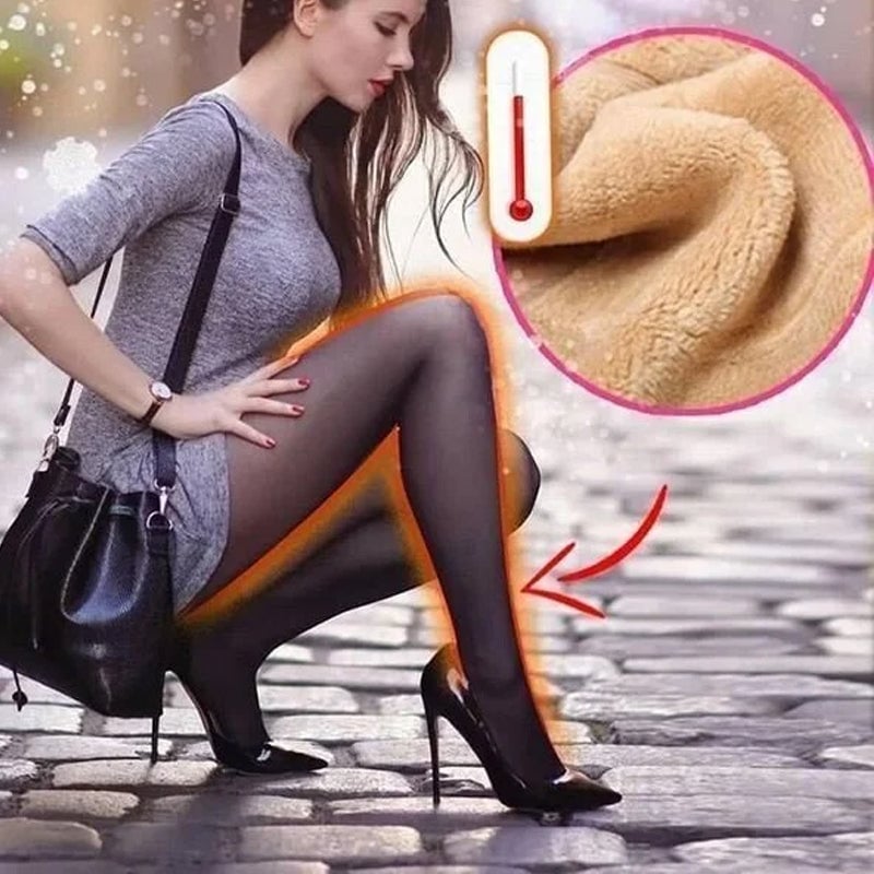Felfria ben fejkade genomskinliga varma mjuka fodrade elastiska tights