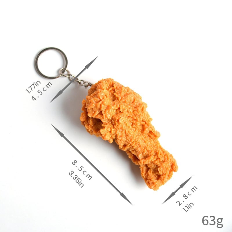 PVC Simulated Chicken Leg Keychain Ornament