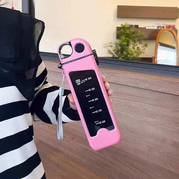 Portable Square Water Bottle with Straw