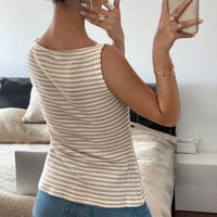 Débardeur uni boutonné sur le devant pour femme