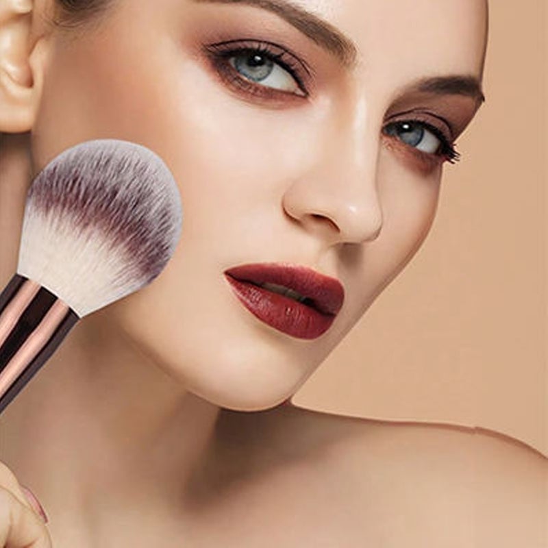 20-piece coffee-coloured makeup brush set