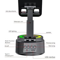 360° Adjustable Phone Stand with Built-in Bluetooth Speaker