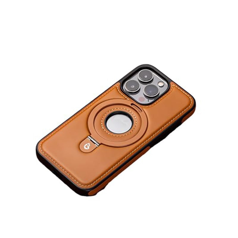 Full-Coverage Shockproof Leather Magnetic Stand iPhone Case