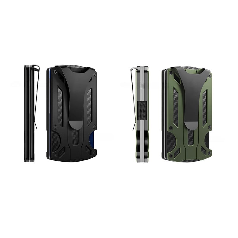 Slim Carbon Fiber Minimalist Wallet with RFID Blocking