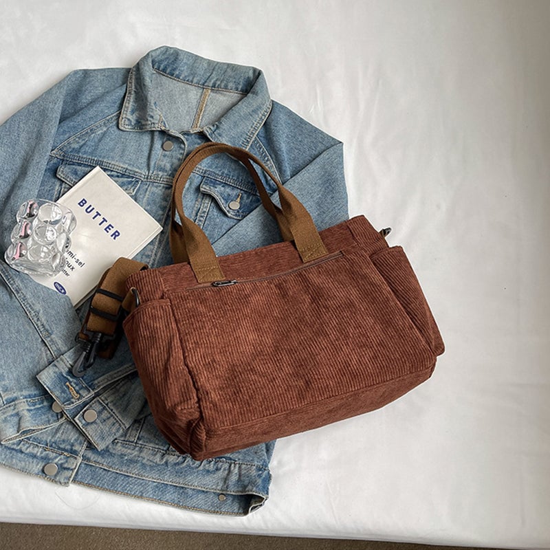 Große Kapazität Corduroy-Damentasche