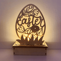 Houten doe-het-zelf-ornament in eivorm