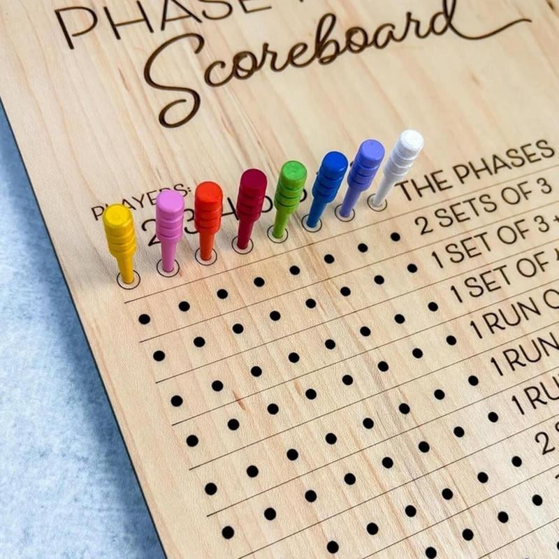Wooden Phase 10 Score board