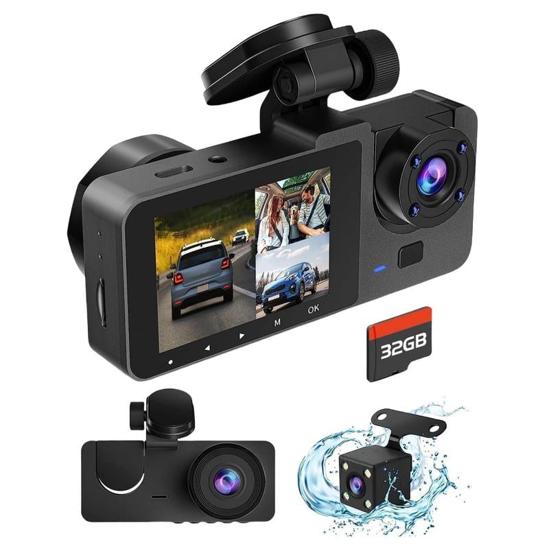 HD triple-lens driving recorder