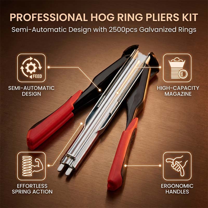 Sakerplus® Heavy Duty Hog Ring Pliers Kit