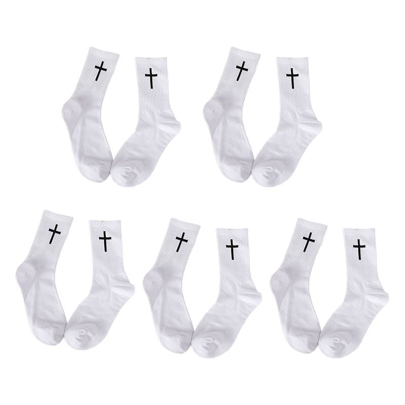 Cross Black And White Socks