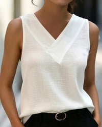 Sleeveless V-Neck Cross Tank Top