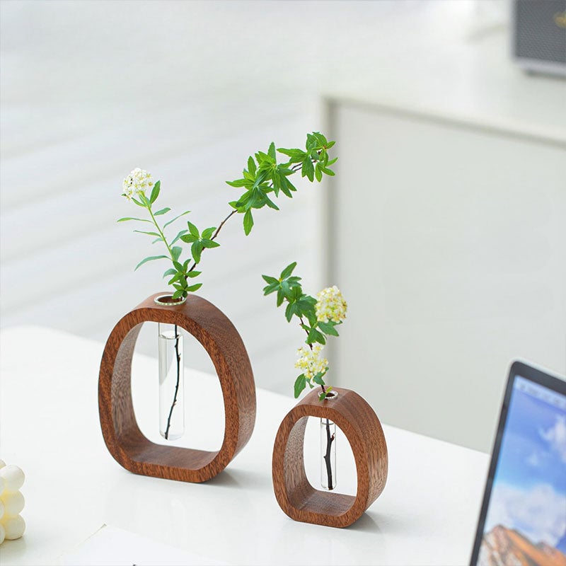 ✨Solid Wood Glass Vase