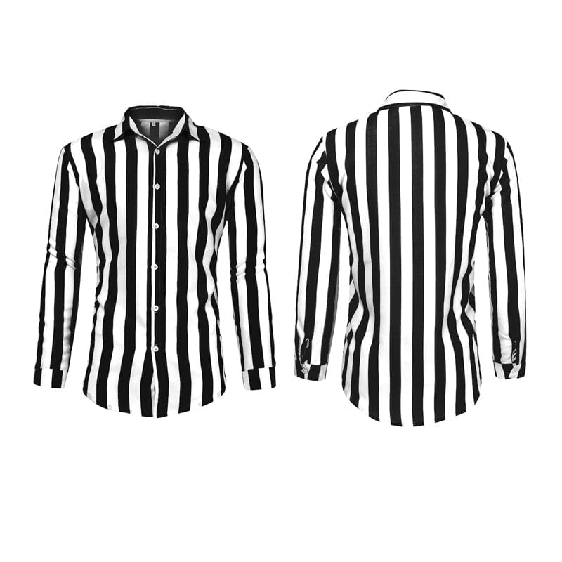 Camicia da uomo a maniche lunghe con bottoni a righe