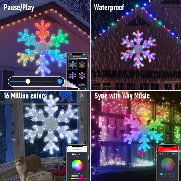 Sakerplus® Smart Led Snowflake Christmas Lights