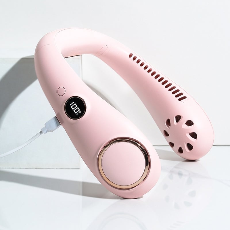 2023 Uusi kannettava kaulatuuletin digitaalisella näytöllä